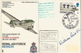 William Reid V. C. signed FDC RAF Benson 25th Anniversary of V-E Day Victory In Europe 8th May