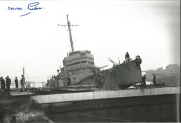 WW2 Corran Purdon MC signed Dieppe Raid HMS Campbeltown 12 x 8 inch b/w photo, later POW at
