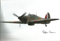 WW2 Battle of Britain fighter ace Geoffrey Wellum signed 12 x 8 inch colour photo of a Spitfire in