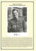 WW2 BOB pilot. Wing Commander Thomas Bernard Fitzgerald DFC. Signed 7 x 5 b w photo piece. Set on