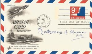 Field Marshal Bernard Law Montgomery, 1st Viscount Montgomery of Alamein signed FDI Air Mail Card