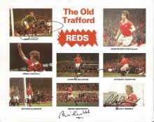 Football Autographed Man United Cutting Col, Depicting A Superb Image Titled The Old Trafford Reds