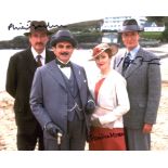 Poirot cast signed, nice 8x10 inch photo signed by Hugh Fraser, Pauline Moran and Philip Jackson.