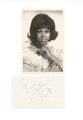 Aretha Franklin 12x8 signature piece includes fantastic black and white photo and a signed album