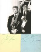 Jet Harris (1939 2011) & Hank Marvin Signed 1962 Album Pages With Shadows Photo. Good Condition. All