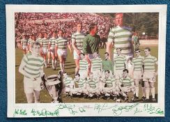 Celtic 1967 Lisbon Lions Montage 12x16 Photo Signed By Bertie Auld, Stevie Chalmers, John Clark, Jim