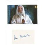 Ian McKellen signature piece includes signed album page and Lord of the Rings colour photo fixed