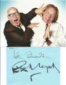 Ade Edmondson & Rik Mayall (1958 2014) Signed Page With Bottom Photo. Good Condition. All autographs