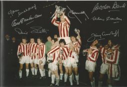 Football Autographed Stoke City 12 X 8 Photo Col, Depicting A Wonderful Image Showing Captain