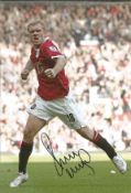 Football Autographed Paul Scholes 12 X 8 Photos X 2 , Depicting Wonderful Images Showing The