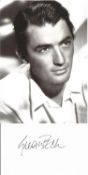 Gregory Peck (1939 2011) Hollywood Actor Signed Card With Photo. Good Condition. All autographs come