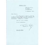 Deborah Kerr TLS Typed signed letter 1987. To Carol regarding a copy of the Magazine That Certain