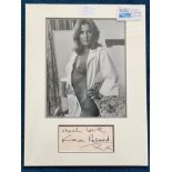 Fiona Richmond 16x12 mounted signature piece includes signed album page and a risque black and white