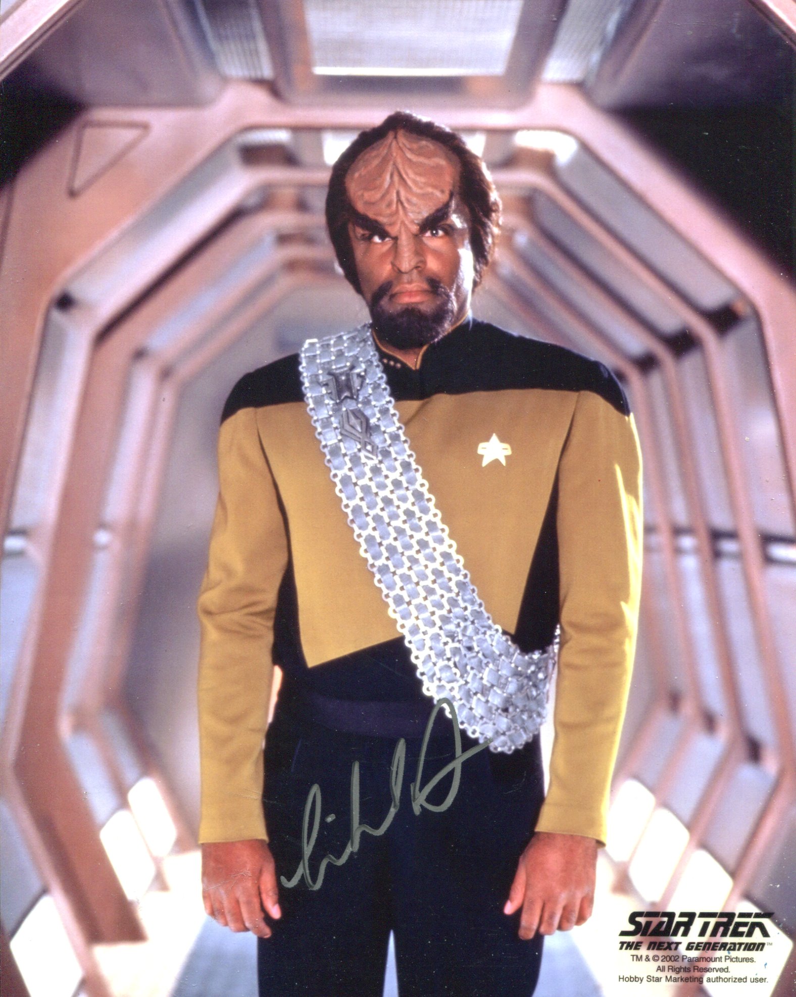 Star Trek The Next Generation 8x10 photo signed by Michael Dorn as Lt Worf. Good Condition. All