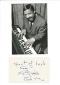 Errol Garner signature piece includes signed album page and black and white photo fixed to A4
