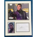 John Boyega 16x12 mounted signature piece includes signed album page and two fantastic Star Wars