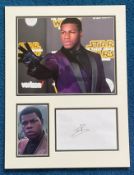 John Boyega 16x12 mounted signature piece includes signed album page and two fantastic Star Wars