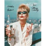Ab Fab Joanna Lumley signed 10 x 8 inch colour photo as Patsy with bottle of Vodka in hand, scarce