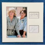 Cagney and Lacey 16x12 mounted signature piece includes Sharon Gless signed album page Tyne Daly