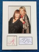 Dawn French and Jenifer Saunders 16x12 mounted signature piece includes two signed album pages and a