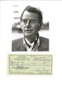 Gig Young signed City National Cheque dated 18th Feb 1972 and black and white photo both fixed to A4