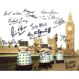 Doctor Who 8x10 photo signed by 13 actors who have appeared in the series, including Leslie Ash,