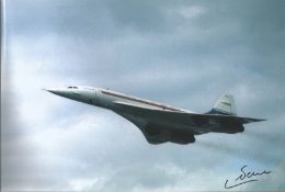 French Concorde Test Pilot: 8X12 Inch Photo Signed By Early French Concorde Test Pilot, Gilbert