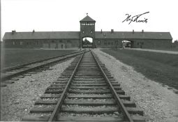 WW2 Iby Knill signed Auschwitz 12 x 8 inch b/w photo. Born in Czechoslovakia in 1923, escaped to