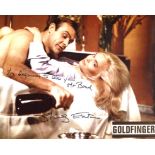007 Bond girl Shirley Eaton signed 8x10 Goldfinger photo. This is rare as she has added the quote