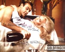 007 Bond girl Shirley Eaton signed 8x10 Goldfinger photo. This is rare as she has added the quote
