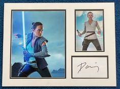 Daisy Ridley 16x12 mounted signature piece includes signed album page and two fantastic colour