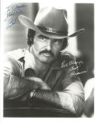 Burt Reynolds signed 8 x 10 inch scarce photo, dedicated. Good Condition. All autographs come with a