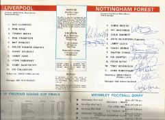 Football Autographed Nottm Forest 1978 League Cup Final Programme, Official Programme Superbly