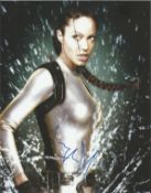 Angelina Jolie signed 10x8 colour photo pictured in her role from Tomb Raider. Good Condition. All