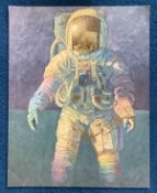 Apollo Astronaut Alan Bean signed colour 14x 11 inch print of his painting That's How It Felt to