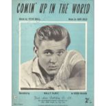 Billy Fury signed Comin up in the World music score booklet, signed to front page. Good Condition.