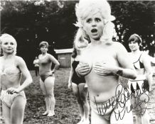 Carry on Barbara Windsor signed amusing boob cover photo from Carry on Camping. Good Condition.