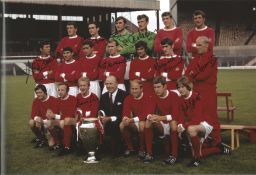 Football Autographed Man United 12 X 8 Photo Col, Depicting A Wonderful Image Showing The 1968