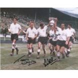 Football multiple signed Tottenham FA Cup 10 x 8 inch colour photo signed by Les Allen, Terry