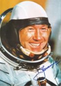 Cosmonaut Alexi Leonov signed 12 x 8 inch colour space suit photo. 1st man to walk in space. Good