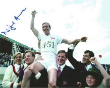 Chariots of Fire Nigel Havers signed 10 x 8 inch colour photo. Medal celebration photo on