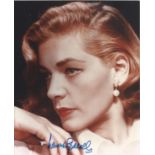 Lauren Bacall signed stunning 10 x 8 inch colour photo. Good Condition. All autographs come with a