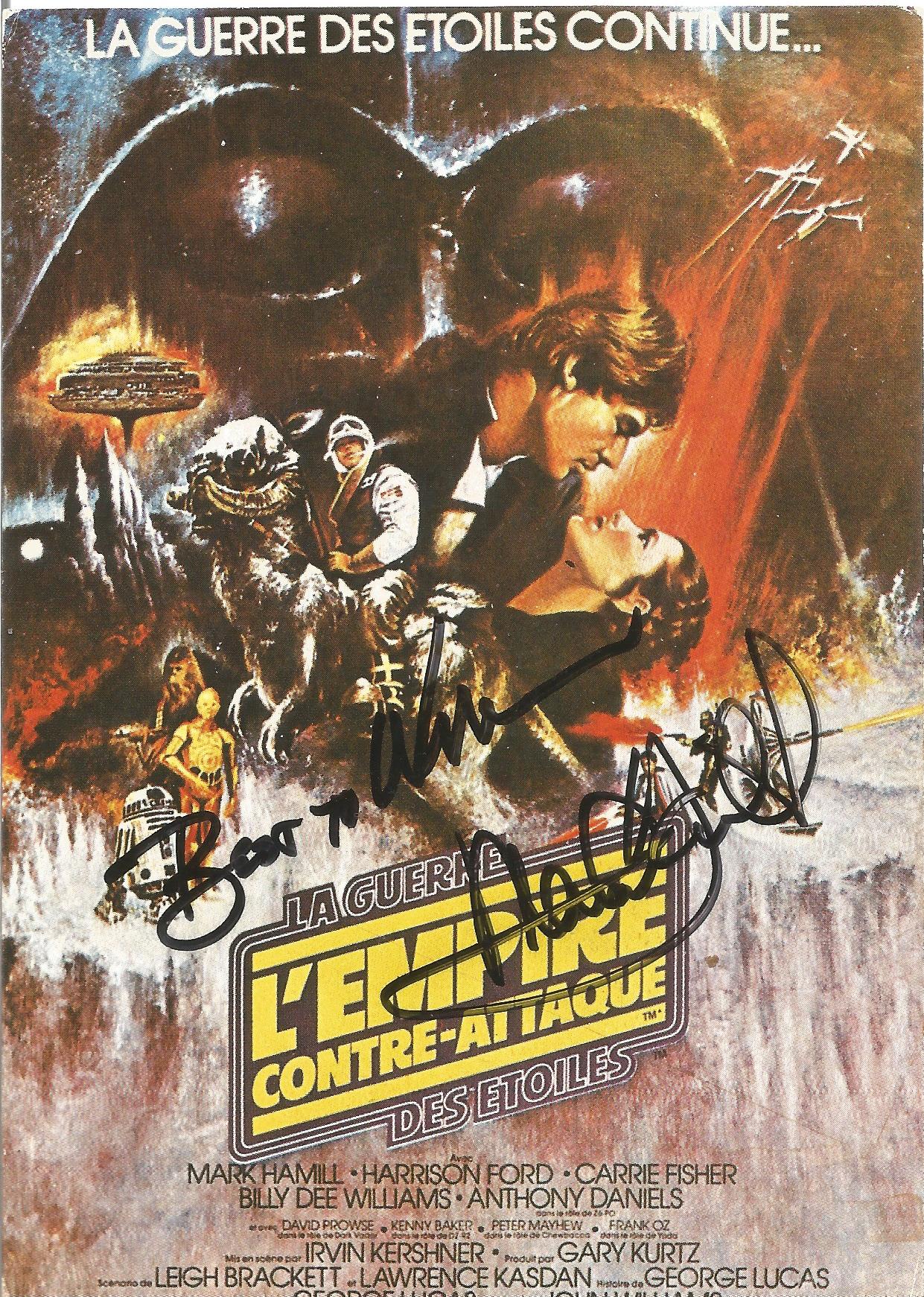 Mark Hamill signed 6x4 Star Wars colour French post card. Good Condition. All autographs come with a