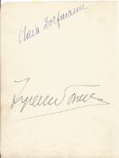 Tyrone Power 1914 1958. American film actor. A 7.5 x 5.5 album page signed by Tyrone Power and