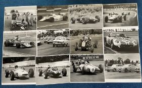 Motor Racing 12 Rare 8x10 UNSIGNED Photographs Inc. Graham Hill, Nicki Lauda, Phil Hill, Jackie