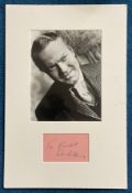 Orson Wells autograph to Robert mounted with 10 x 8 inch photo to an overall size of approx. 14 x 16