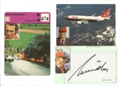 Niki Lauda signature piece includes signed album page and three fantastic colour images fixed to