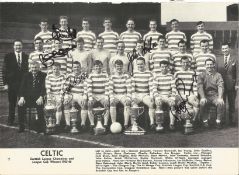 Football Autographed Celtic Cutting B/W, Depicting A Superb Image Showing Celtics Squad Of Players