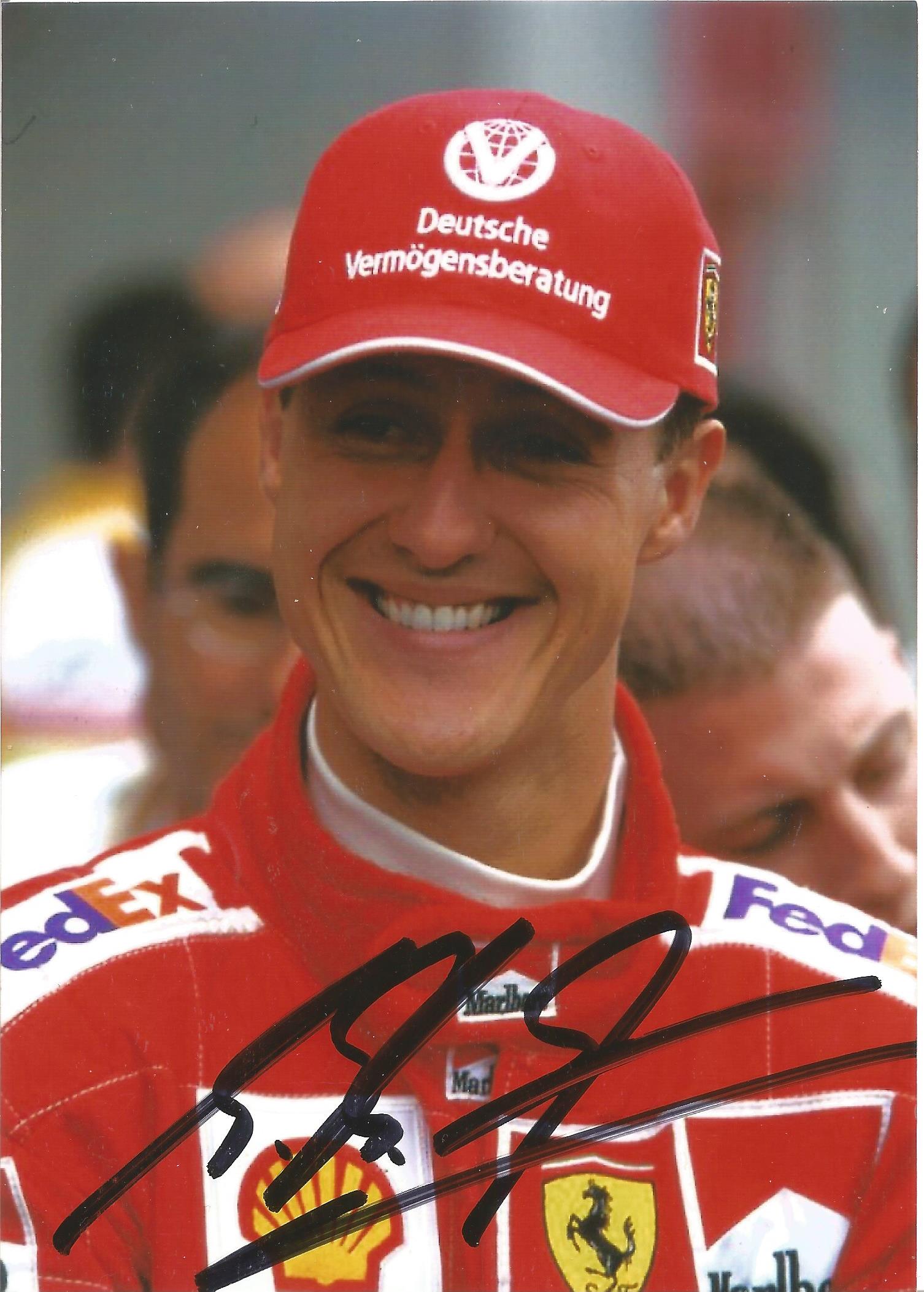 Michael Schumacher 7x5 signed colour photo. Good Condition. All autographs come with a Certificate