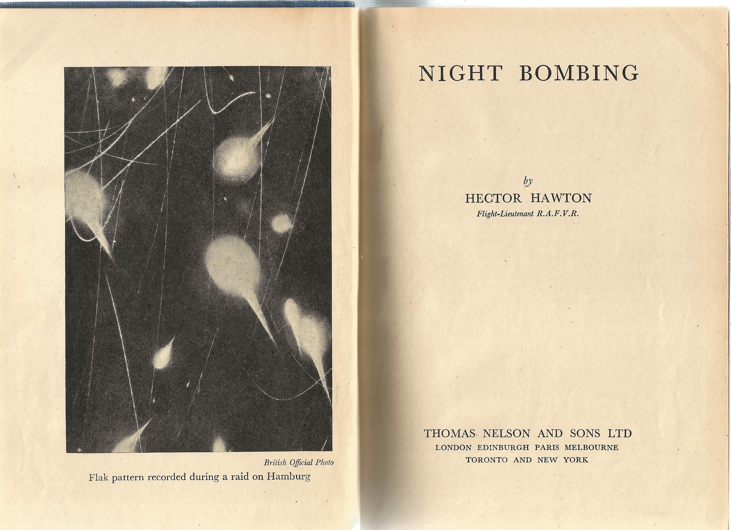 Flt Lt Hector Hawton. Night Bombing. A First Edition Signed Hardback book. Signed by Leonard V - Image 3 of 3